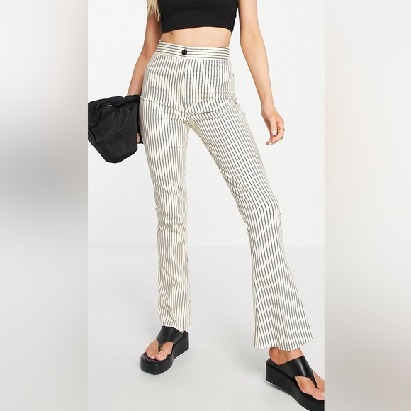 Topshop Flared Stripe Pants - Picture 5 of 6